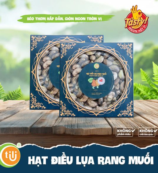 HẠT ĐIỀU LỤA RANG MUỐI TILI ( hộp)