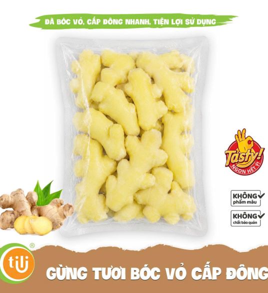 Gừng Tươi Bóc Vỏ Cấp Đông